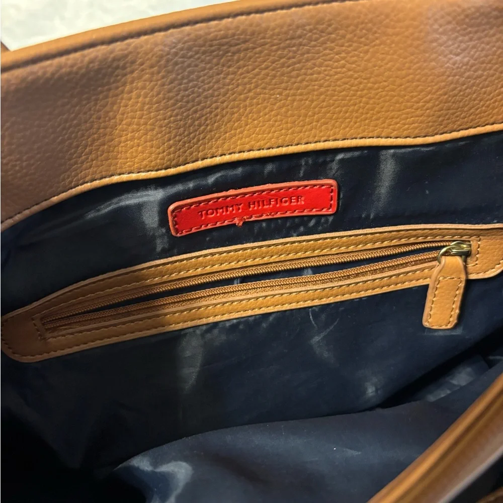 Tommy Hilfiger Pink and Brown Plaid Tote - Picture 6 of 9